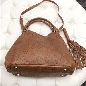 G.I.L.I. Ostrich Large Hobo Bag